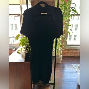 Black mid knit dress
